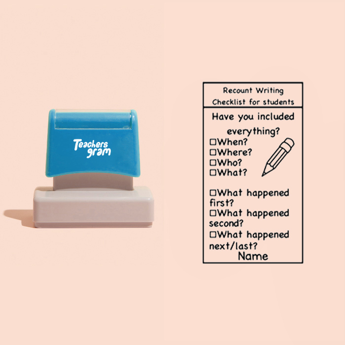 Personalized Checked And Dated Large Rectangle Stamp