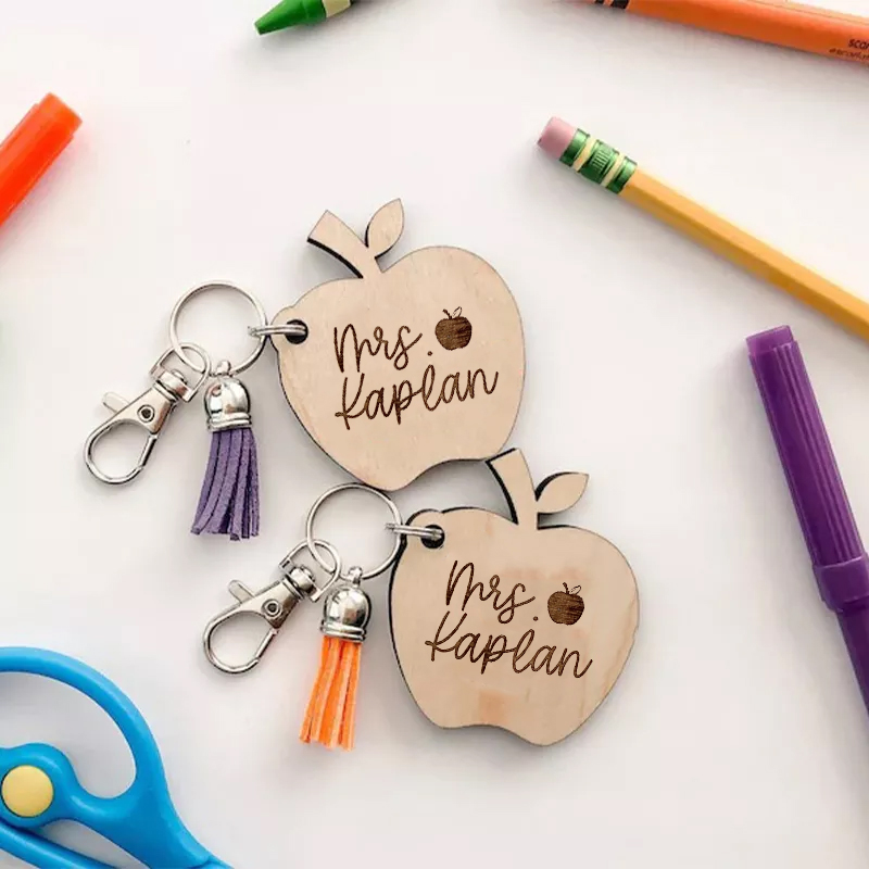 Personalized Teacher Apple Keychain