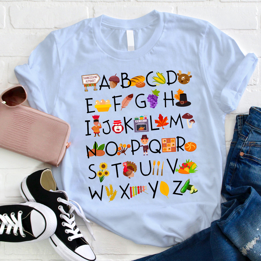 Thanksgiving Alphabet Teacher T-Shirt