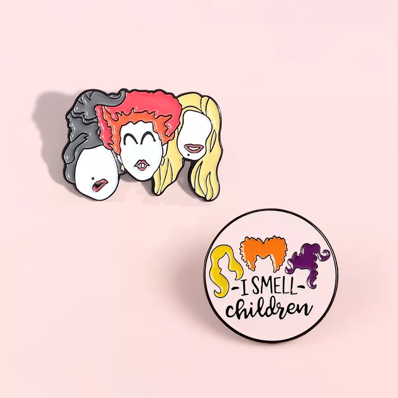 Cartoon Halloween Witch Pin Set