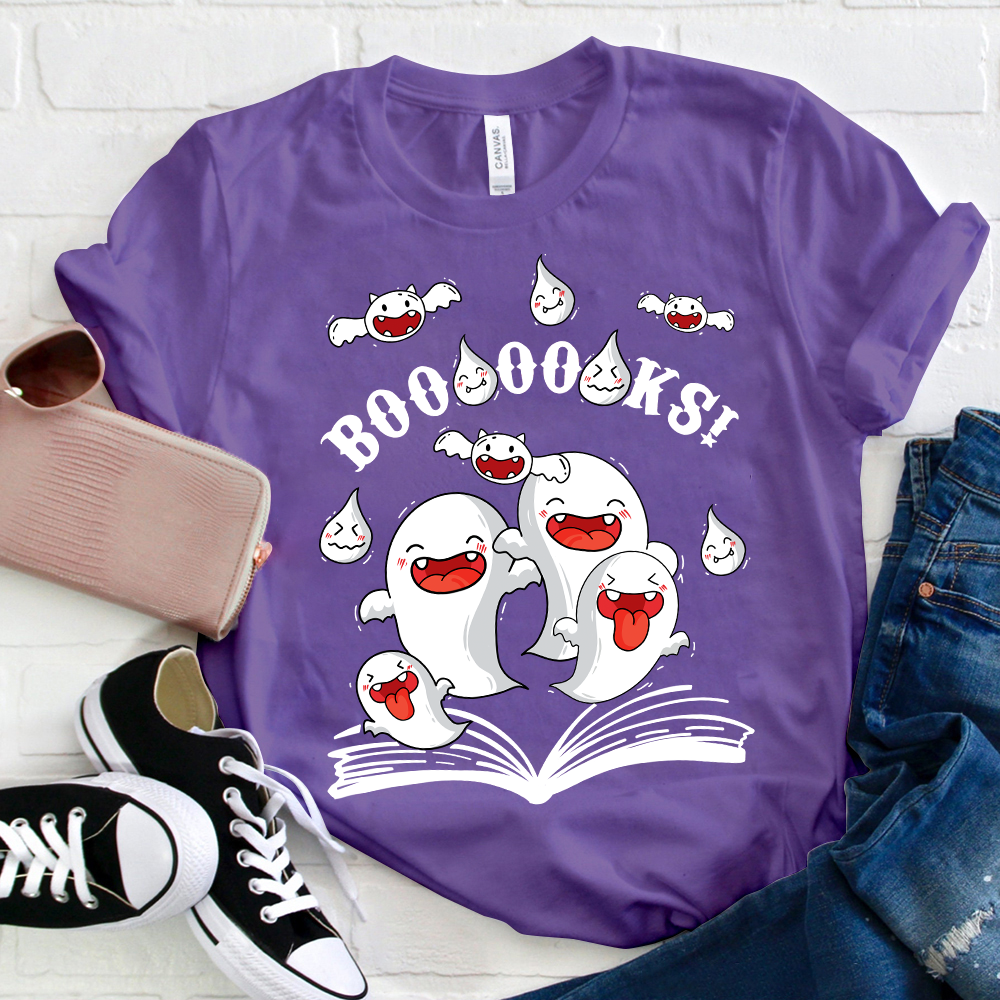 Halloween Booooks Cute Ghosts T-Shirt