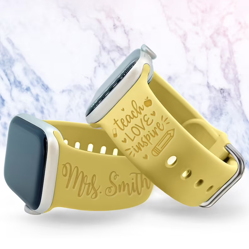 Personalized Teach Love Inspire Apple Watch Silicone Band