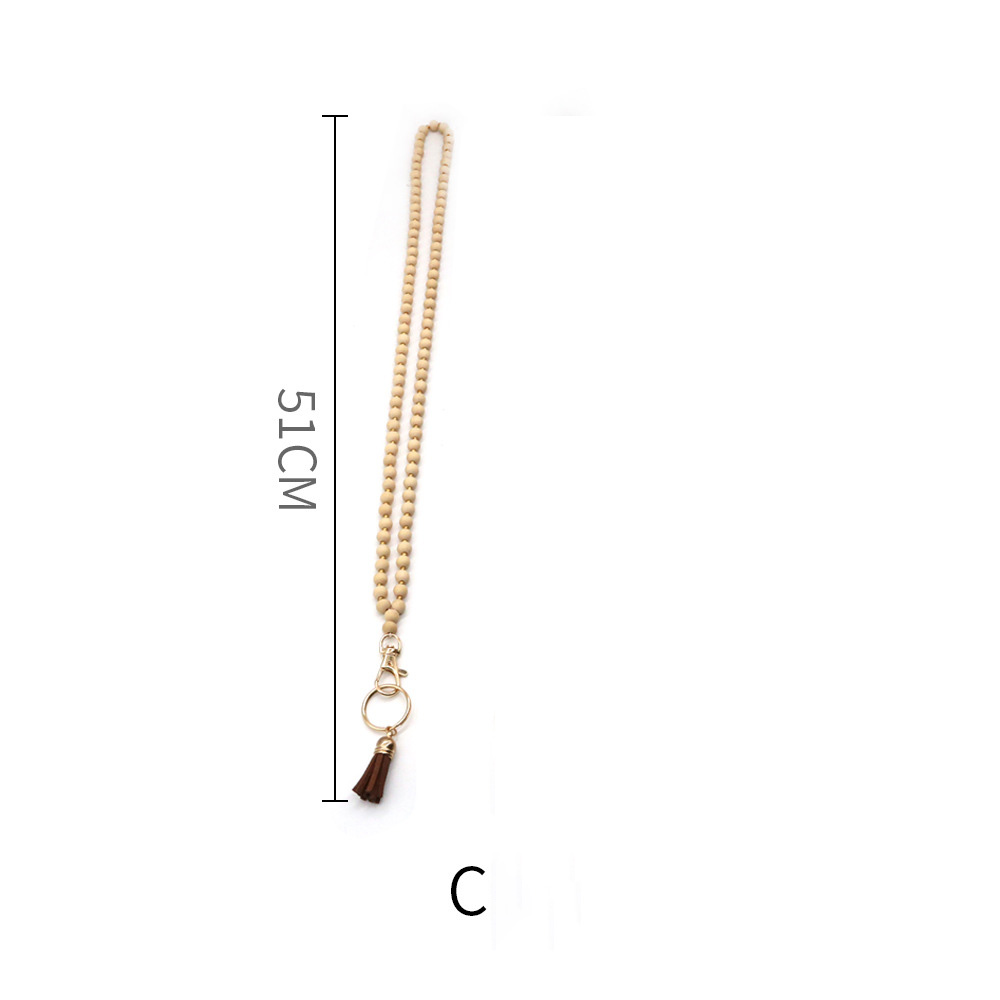 Wooden Beads Knits Lanyard