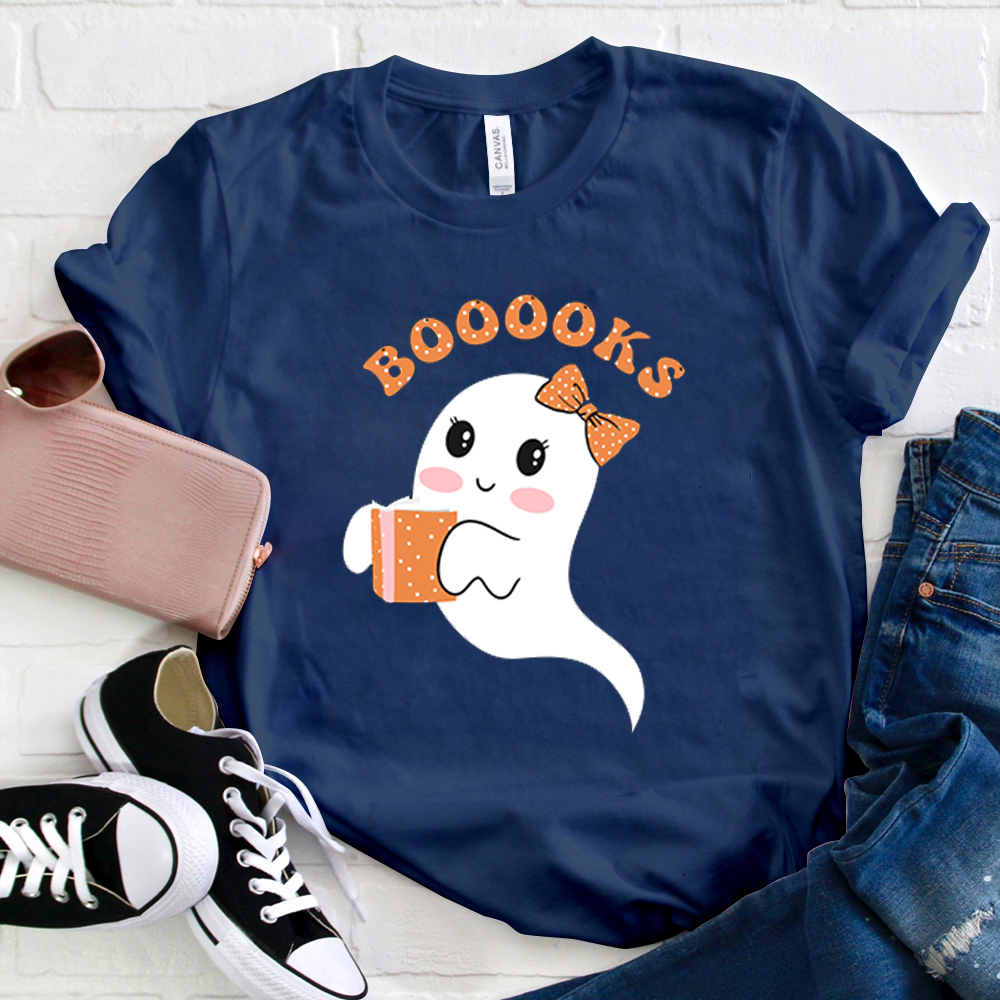 Lovely Ghost Reading Booooks T-Shirt