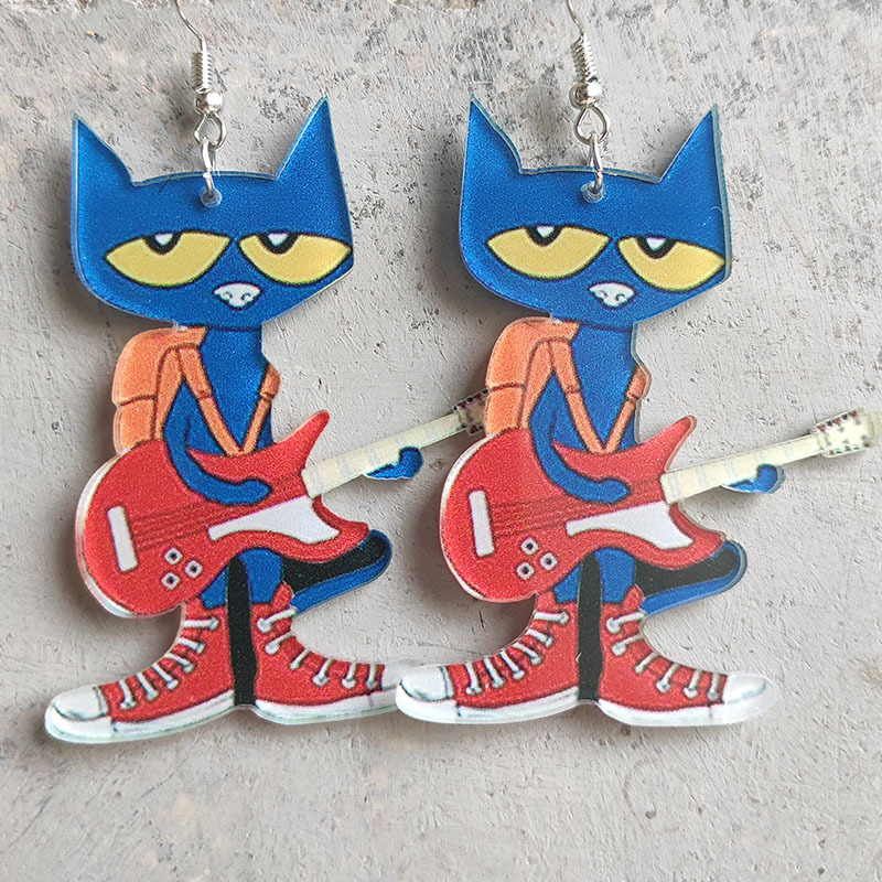 Guitar Cat Earrings