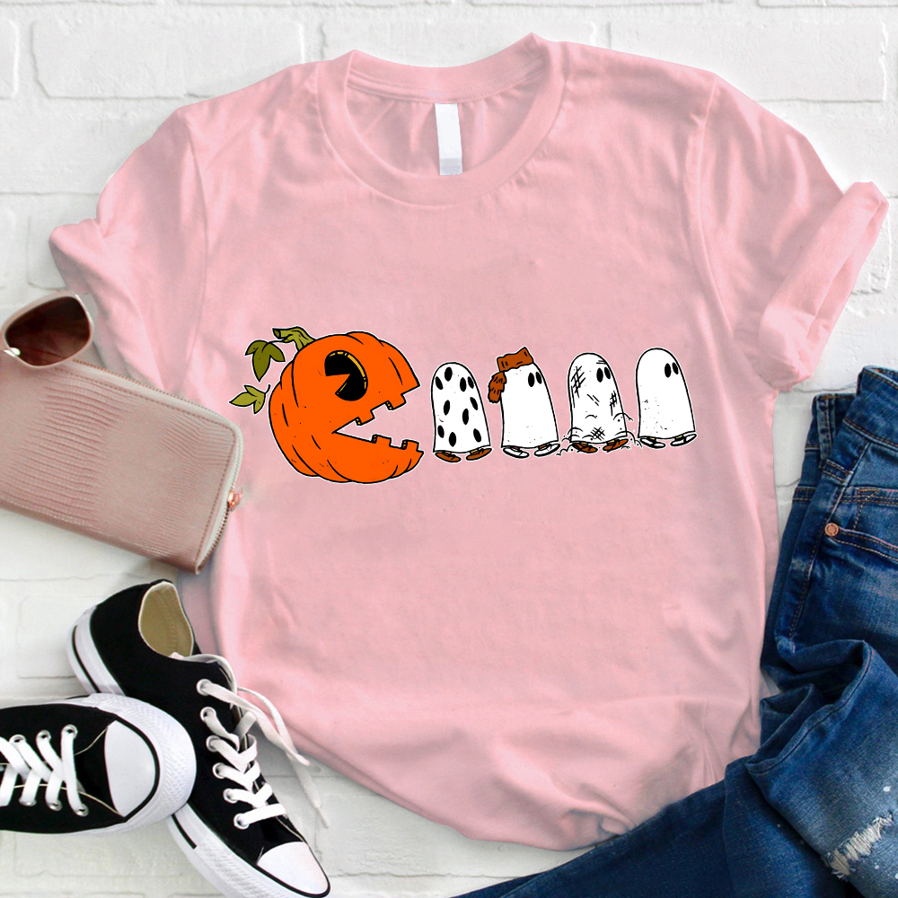 Pumpkin Ghost Pacman T-Shirt