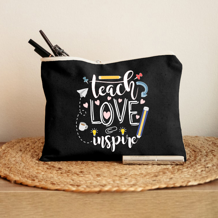 Teacher Love Inspire Classic Makeup Bag