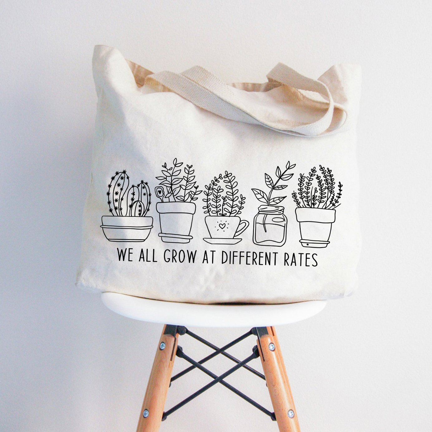 Wir alle wachsen unterschiedlich schnell Lehrer Tragetasche mit Reißverschluss