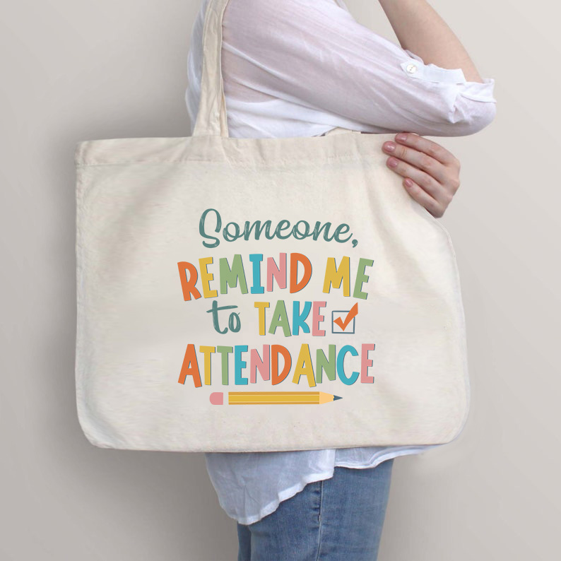 Jemand erinnert mich daran, anwesend zu sein Lehrer Tragetasche mit Reißverschluss