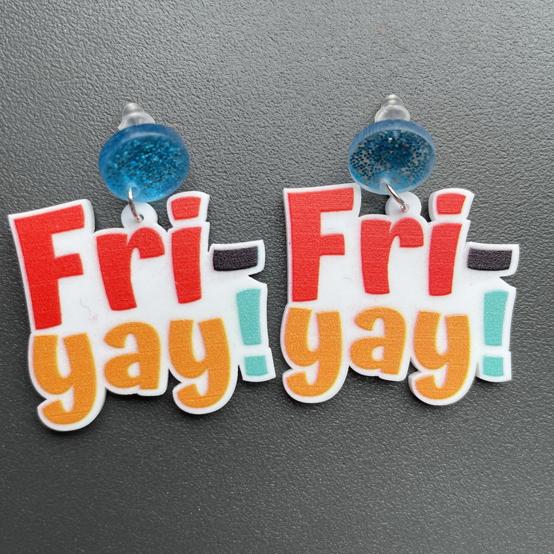 Friday Letter  Acrylic  Earrings