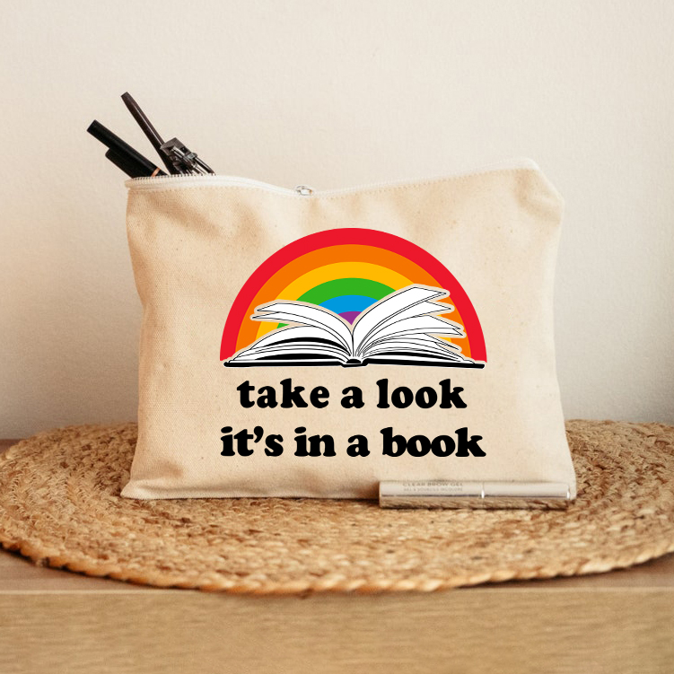 Take A Look It's In A Book Makeup Bag