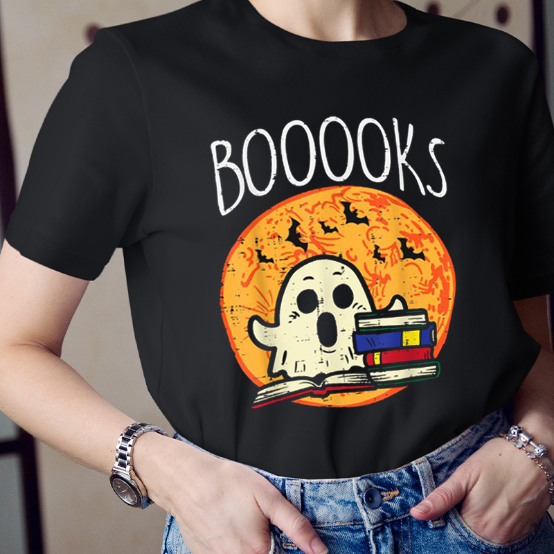 Booooks Ghost Reading Teacher T-Shirt