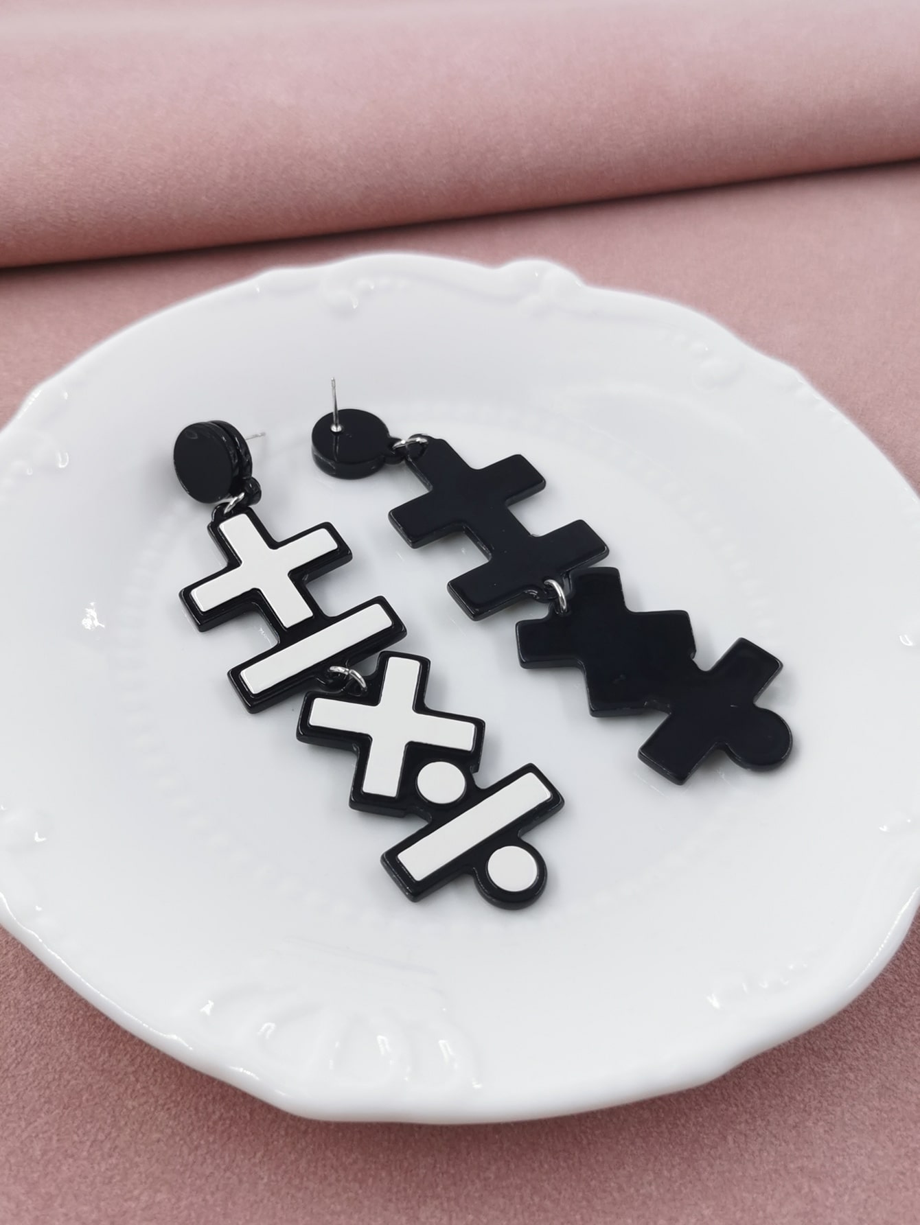 Symbol Design Drop Earrings