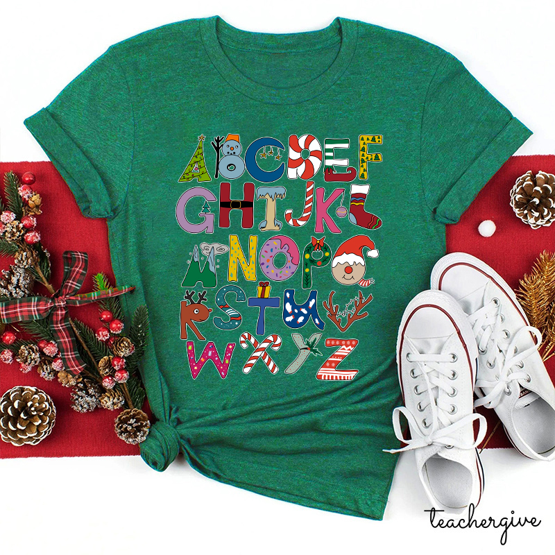 Christmas Alphabet Teacher T-Shirt