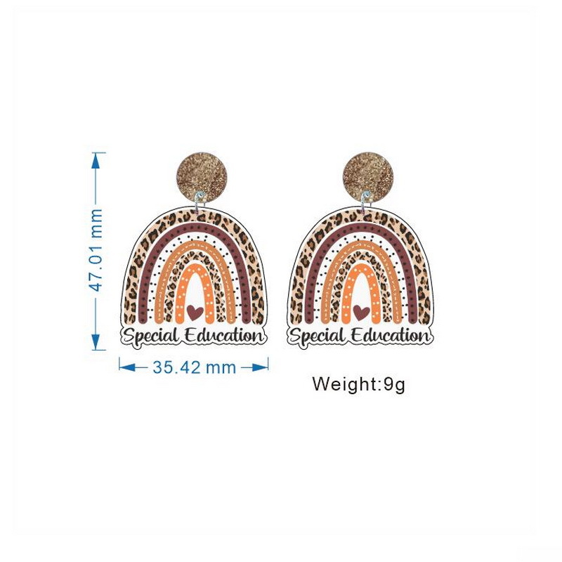 Special Education Leopard Print  Acrylic  Earrings