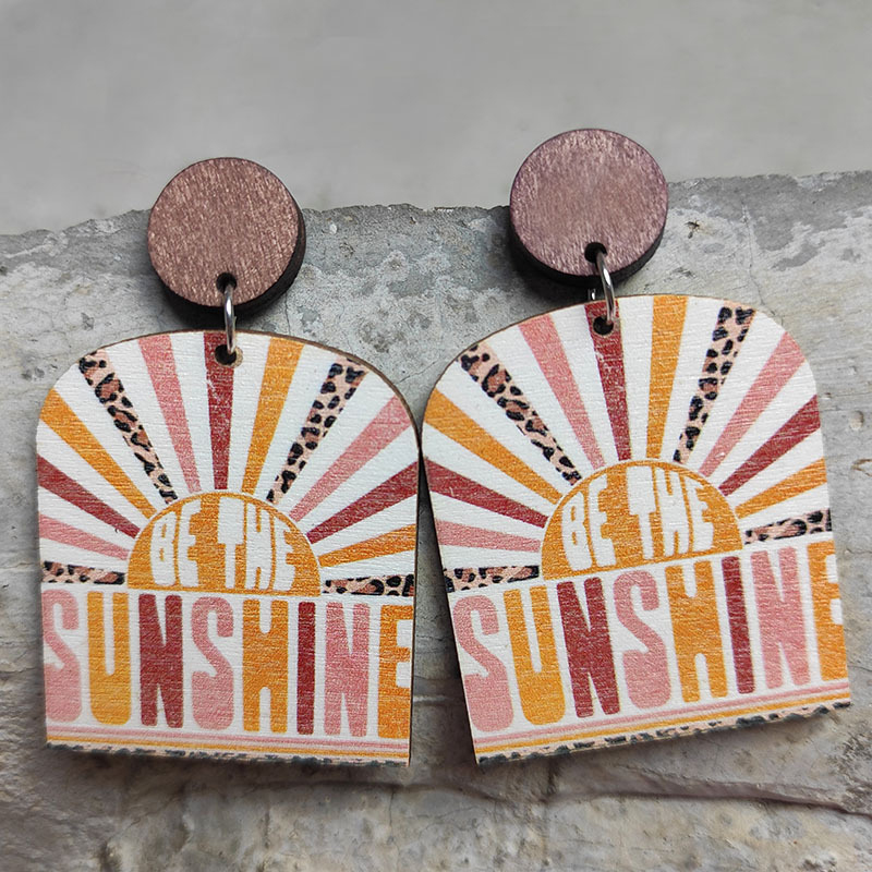 Be The Sunshine Be The Light Teacher Wooden Earrings