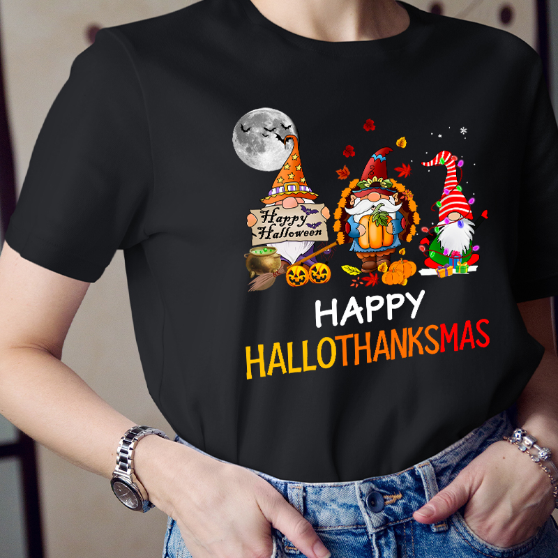 Happy Hallothanksmas Teacher T-Shirt
