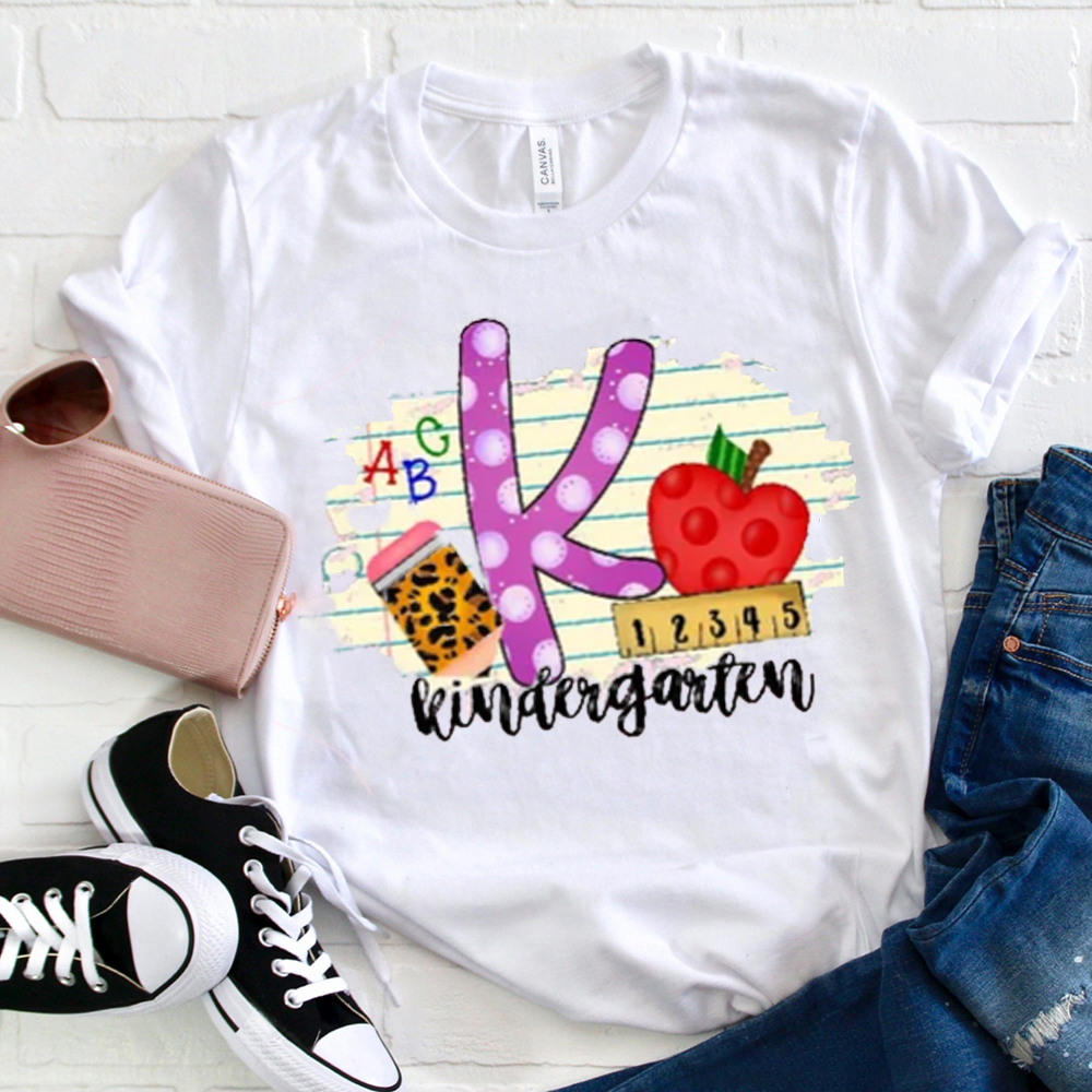 Personalized Kindergarten ABC Pencil Apple  T-Shirt