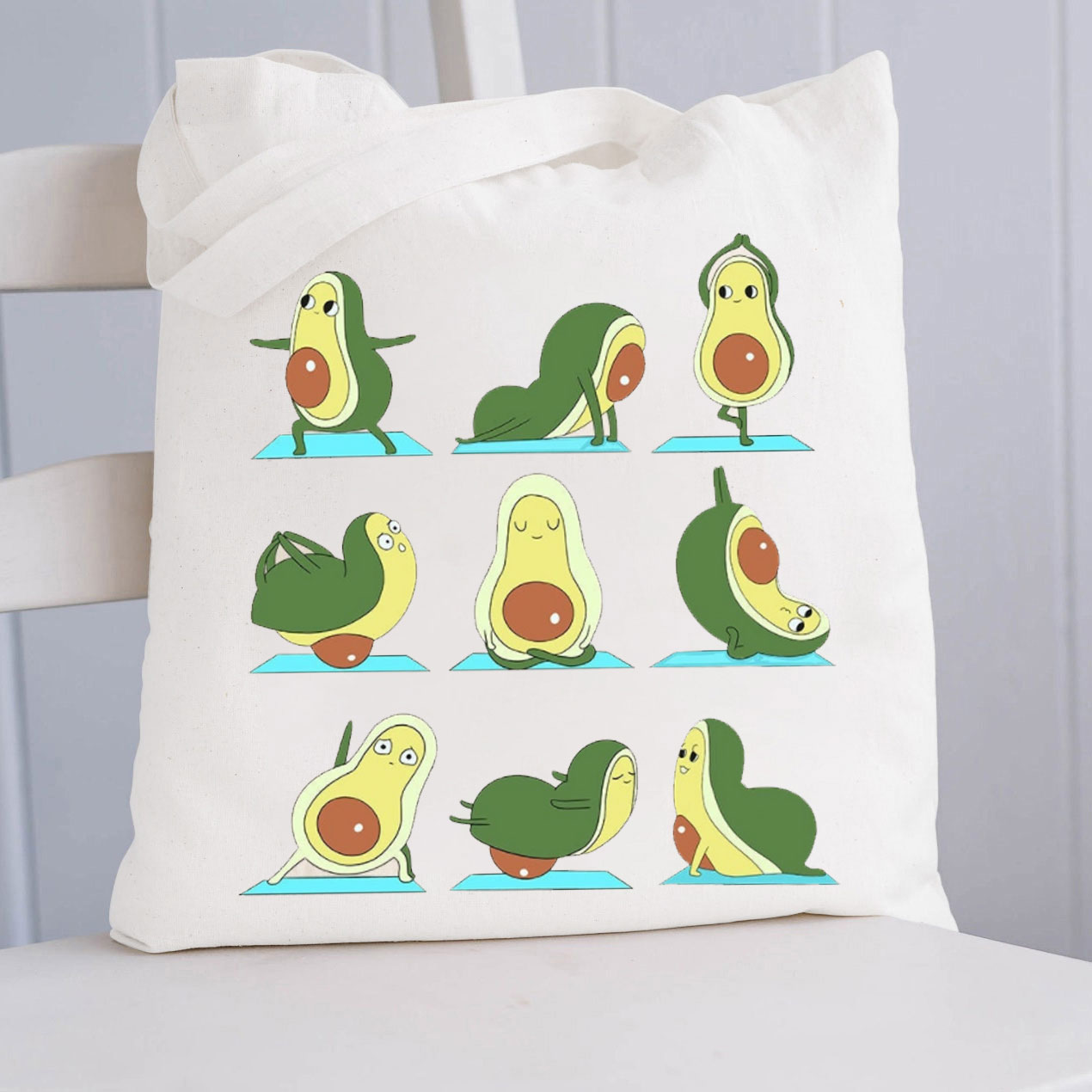 An Avocado Doing Yoga Teacher Tote Bag