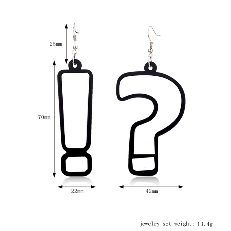 Black and White Asymmetric Long Earrings