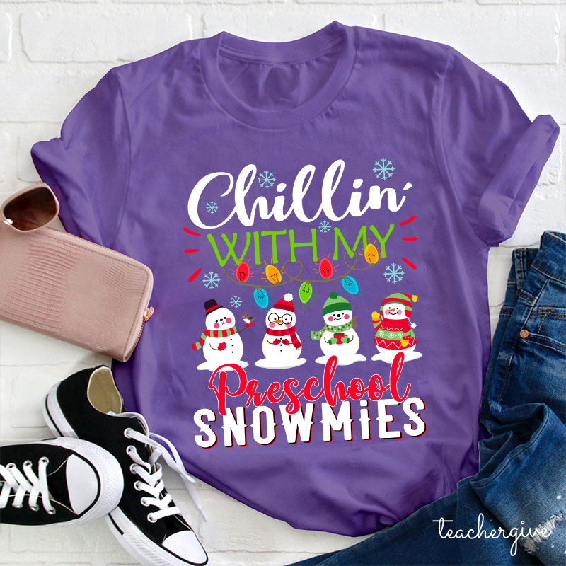 Personalized Chillin With My Snowmies Teacher T-Shirt