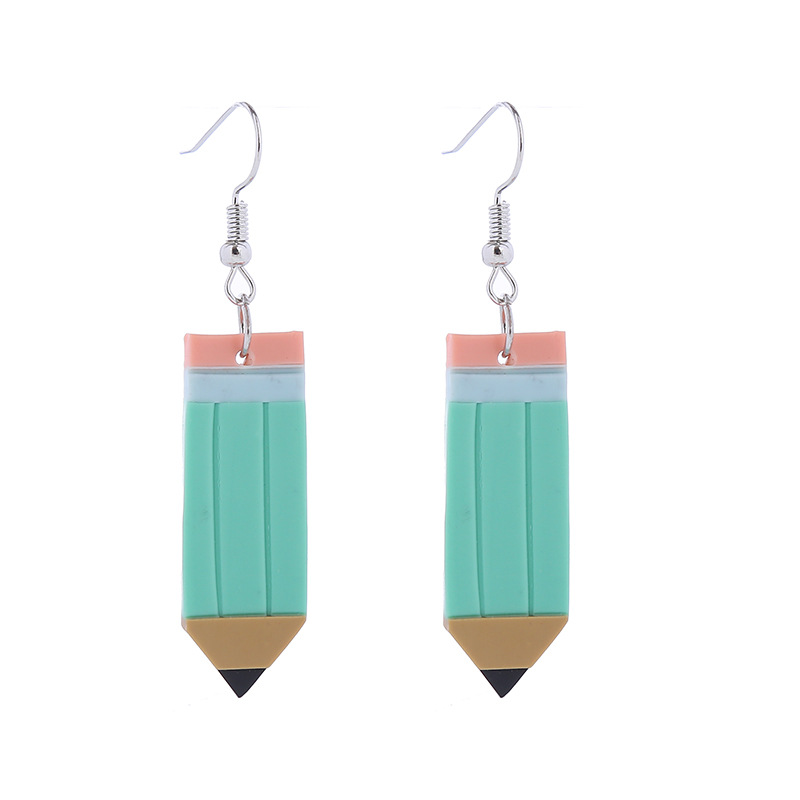 Cute Pencil Teacher Clay Earrings