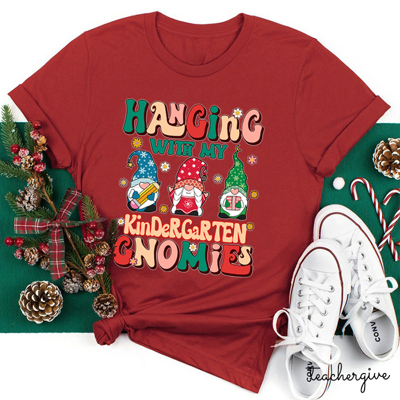 Personalized Grade Hanging With My Kindergarten Gnomies Teacher T-Shirt