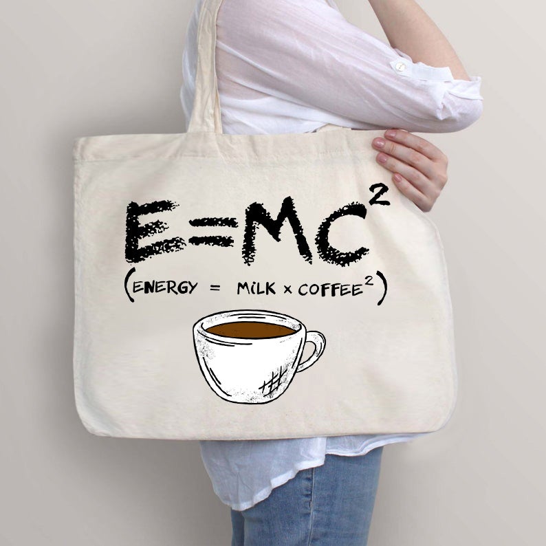 Energie=Milch+Kaffee Lehrer Tragetasche mit Reißverschluss