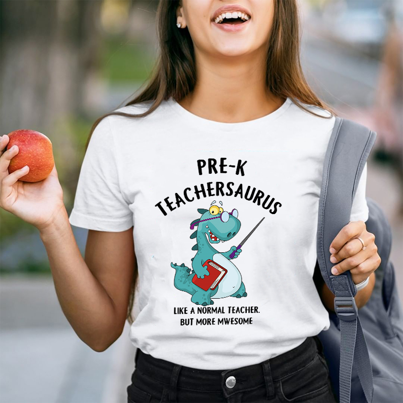 Personalized Grade Awesome Teachersaurus Teacher T-Shirt