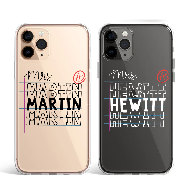 Personalized iPhone 13 Series  Teacher Name Soft Gel TPU Case