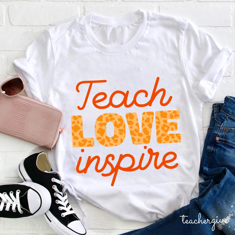 Leopard Teach Love Inspire T-Shirt