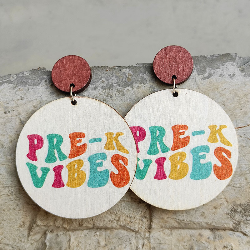 Different Grades Letter Wooden Earrings