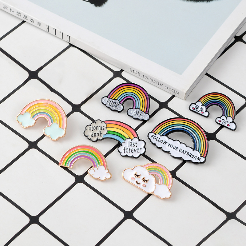 Regenbogenbrücke Lächelndes Gesicht Pin-Set