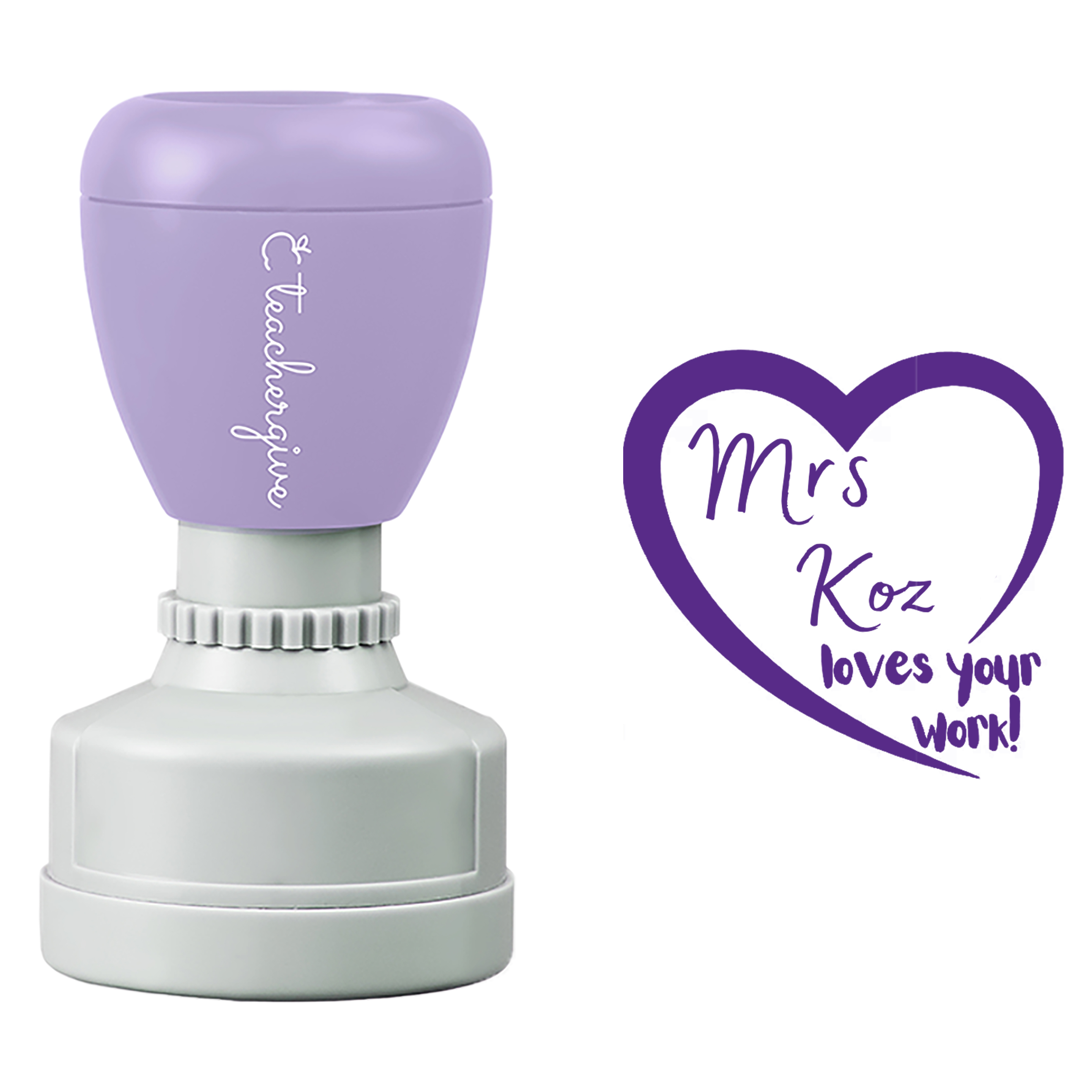 Personalized Loves Your Work Teacher Stamp