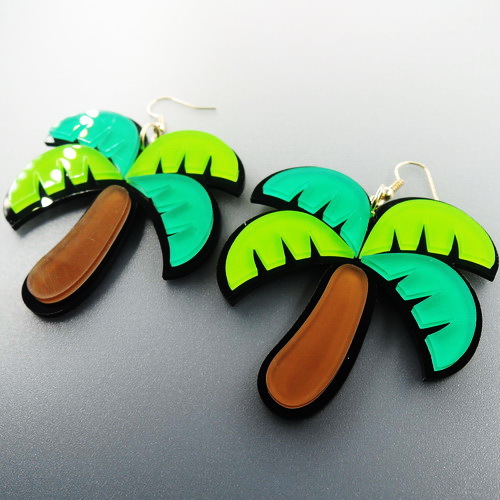 Cute Coconut Tree Acrylic Earrings