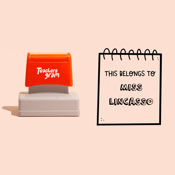 Personalized Notebook Label Large Rectangle Stamp