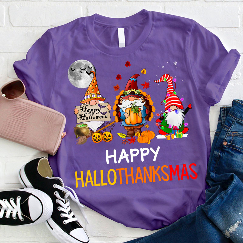 Happy Hallothanksmas Teacher T-Shirt