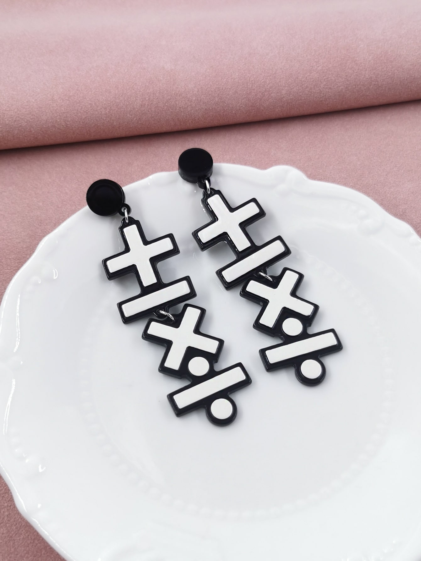 Symbol Design Drop  Earrings