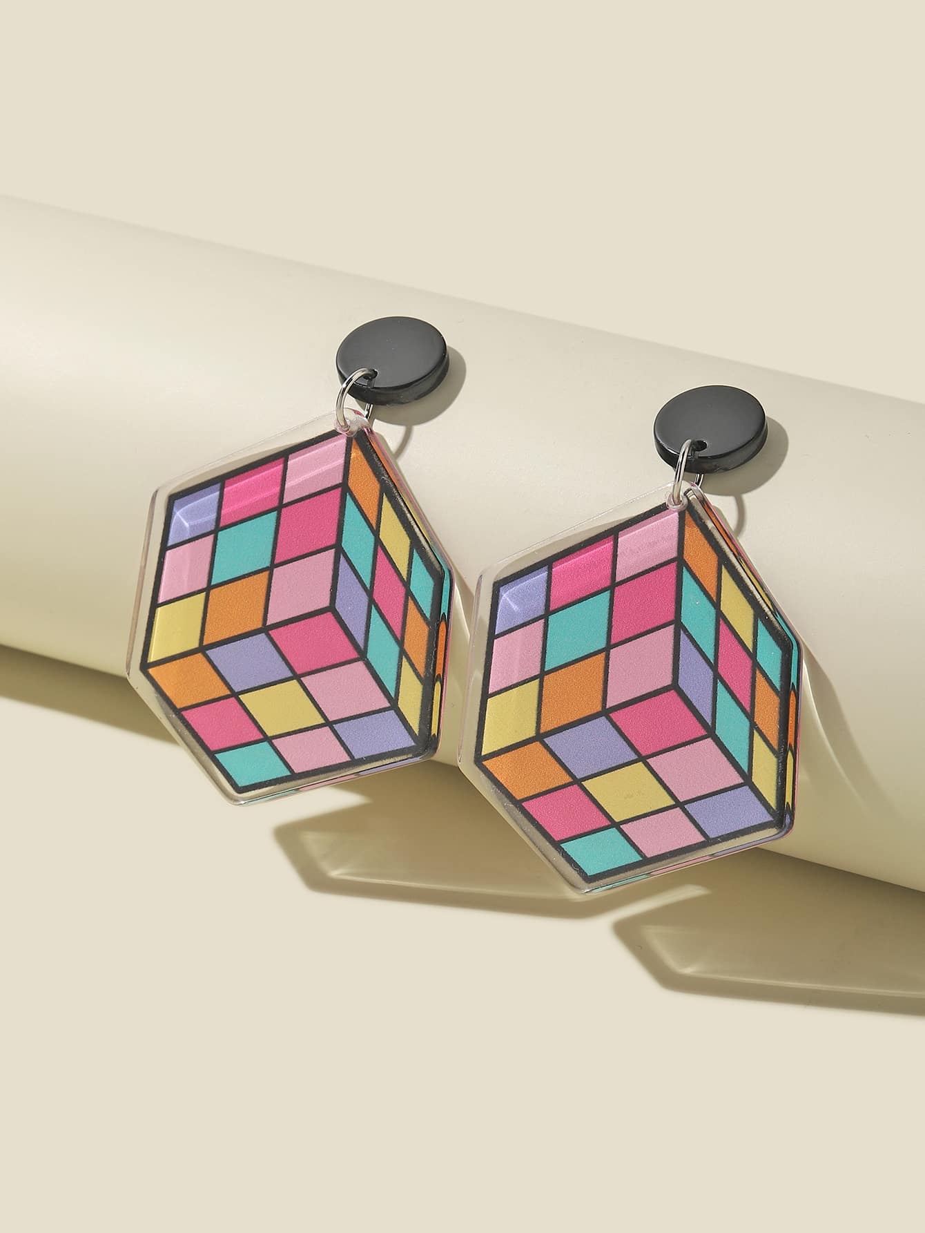 Cartoon Magic Cube Drop Earrings