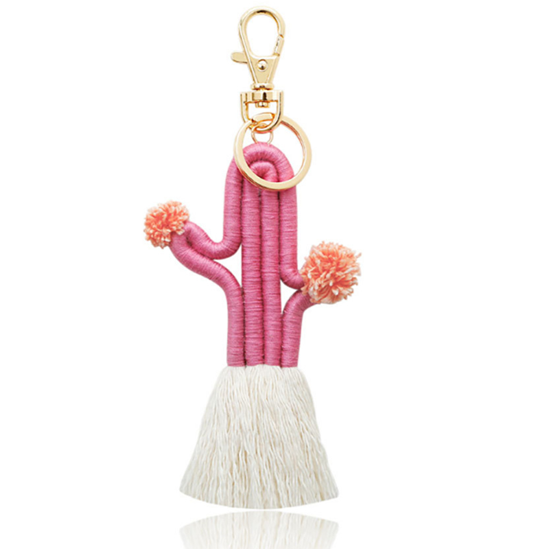 Colorful Cactus Tassels Keychain