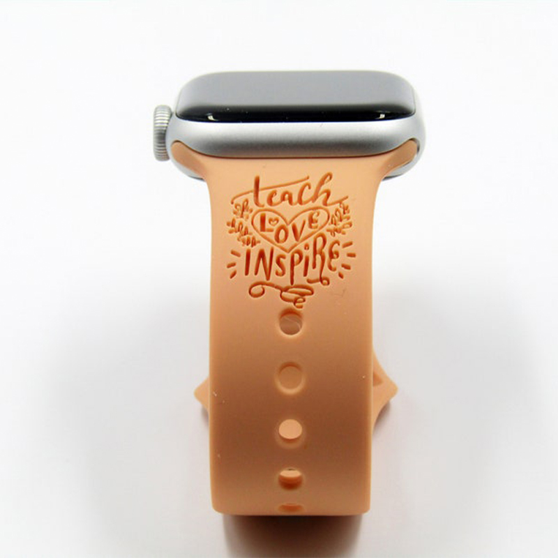 Personalized Teach Love Inspire Apple Watch Silicone Band