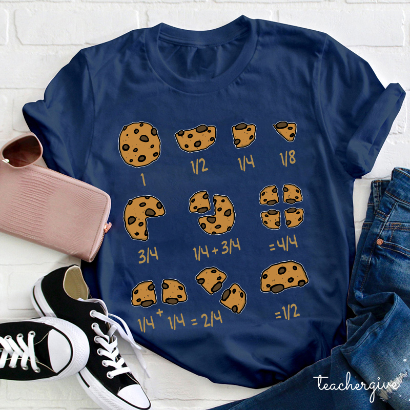 Cookie Fractional Numbers Math Teacher T-Shirt