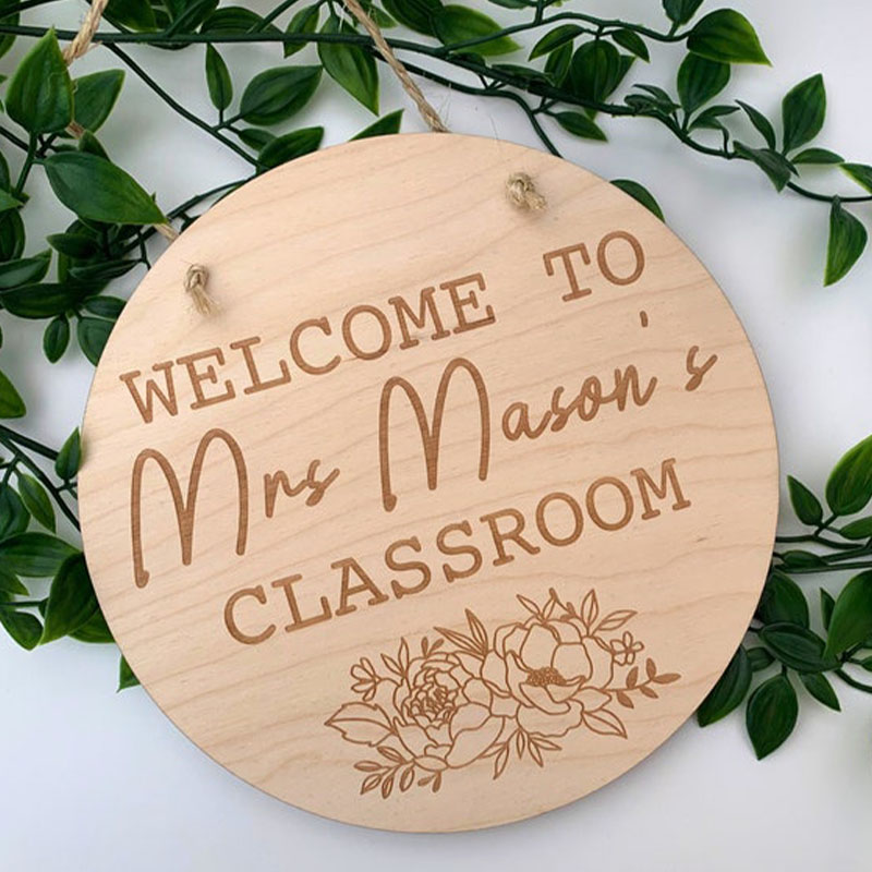 Personalized teacher classroom door sign