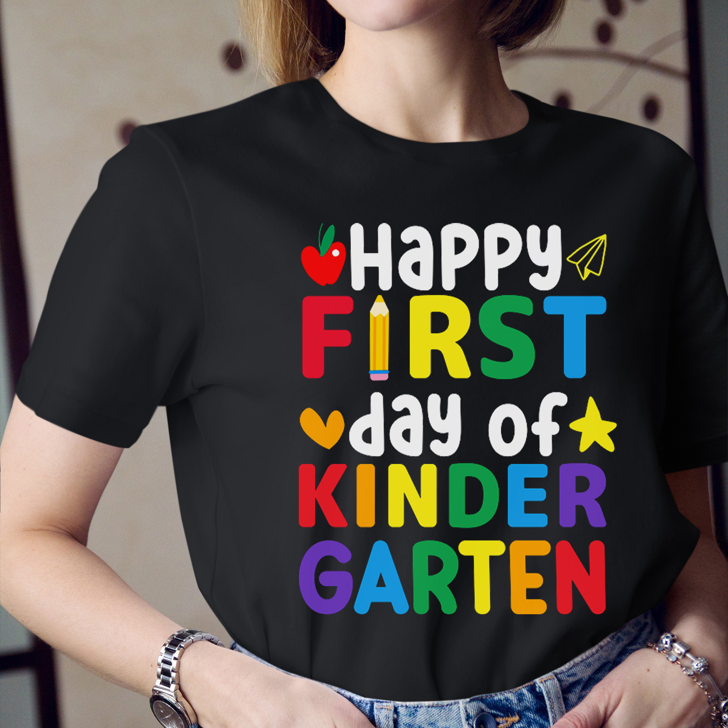 Personalized Happy First Day Of Kindergarten T-Shirt