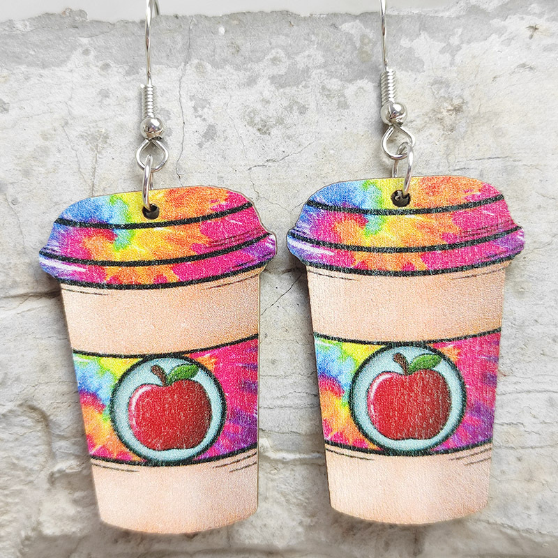 Obviously It's Apple Juice Teacher Wooden Earrings