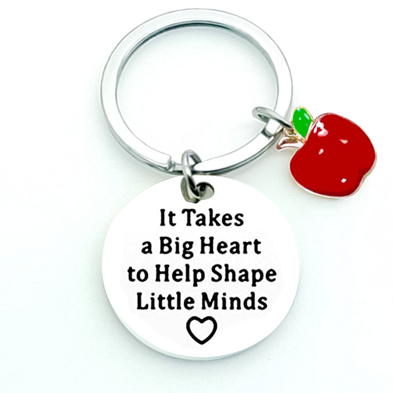 A Great Teacher Apple Keychain