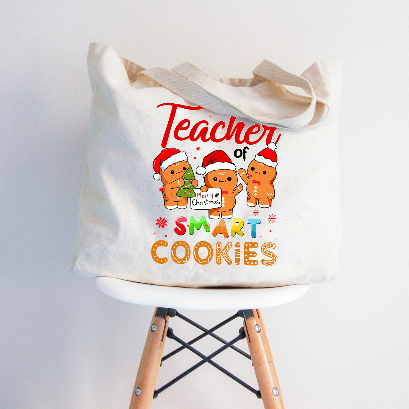 Weihnachten sei nett zum Lehrer, den der Weihnachtsmann beobachtet Lehrer Tragetasche mit Reißverschluss