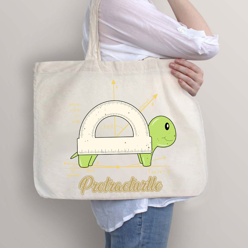 Mathe Winkelmesser Schildkröte Lehrer Tragetasche mit Reißverschluss