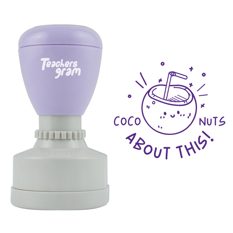 Kokosnüsse darüber Lehrer Stempel