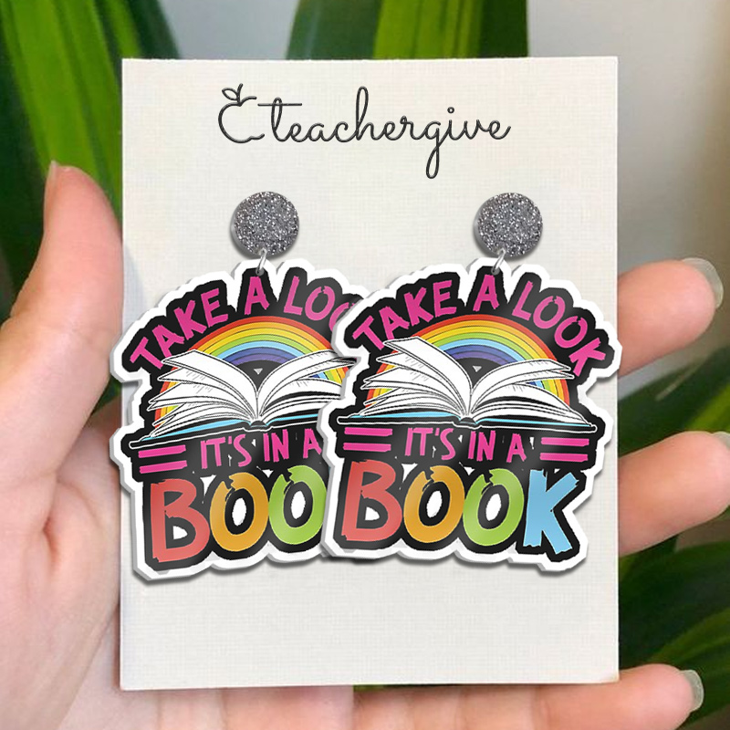 Colorful Book  Acrylic Earrings
